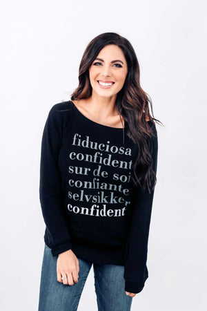 PRESALE - Confident Languages - Women's Fleece Slouchy - Black
